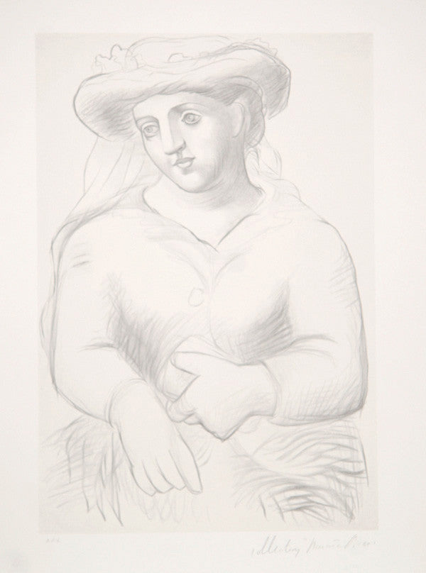 Pablo Picasso, Femme au Chapeau et au Missel, 27-9, Lithograph