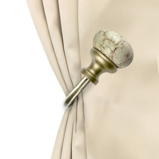 Creola Curtain Holdback, Pair, Antique Brass