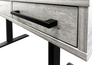 Modern Wood Laminate Office Electronic Sit/Stand Desk, Concrete Gray