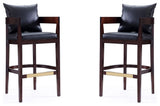 Ritz Barstool, Black and Dark Walnut, Set of 2