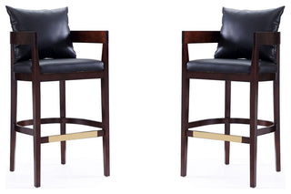 Ritz Barstool, Black and Dark Walnut, Set of 2