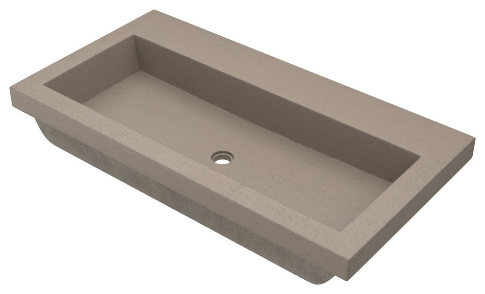 Trough 3619 Bathroom Sink, Earth, No Faucet Holes