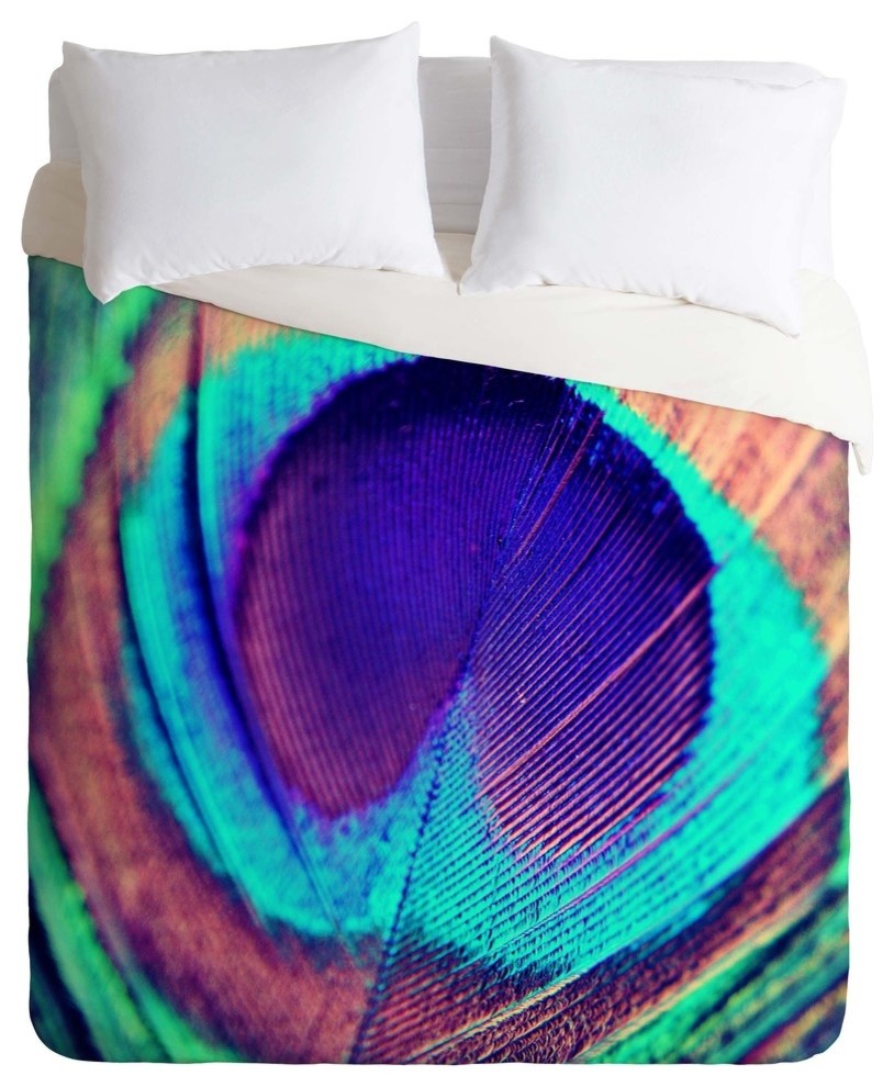 Deny Designs Shannon Clark Pretty Peacock Duvet Cover - Lightweight