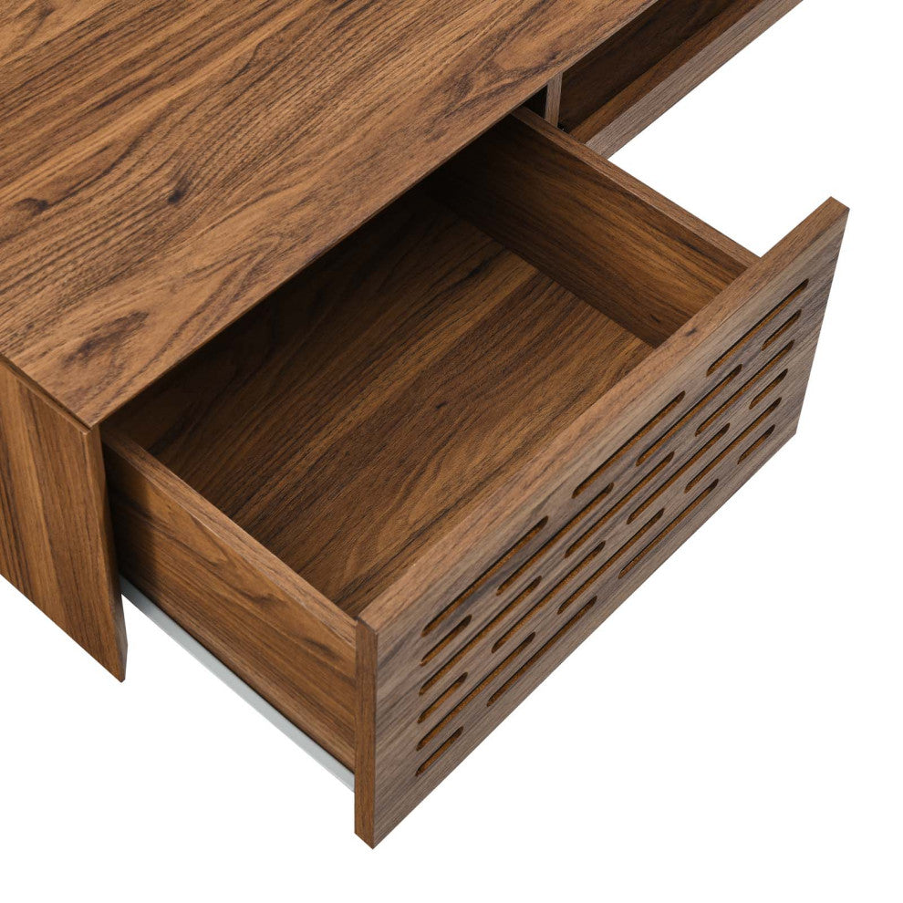 Merit 60" Wall Mount Wood Office Desk, Walnut