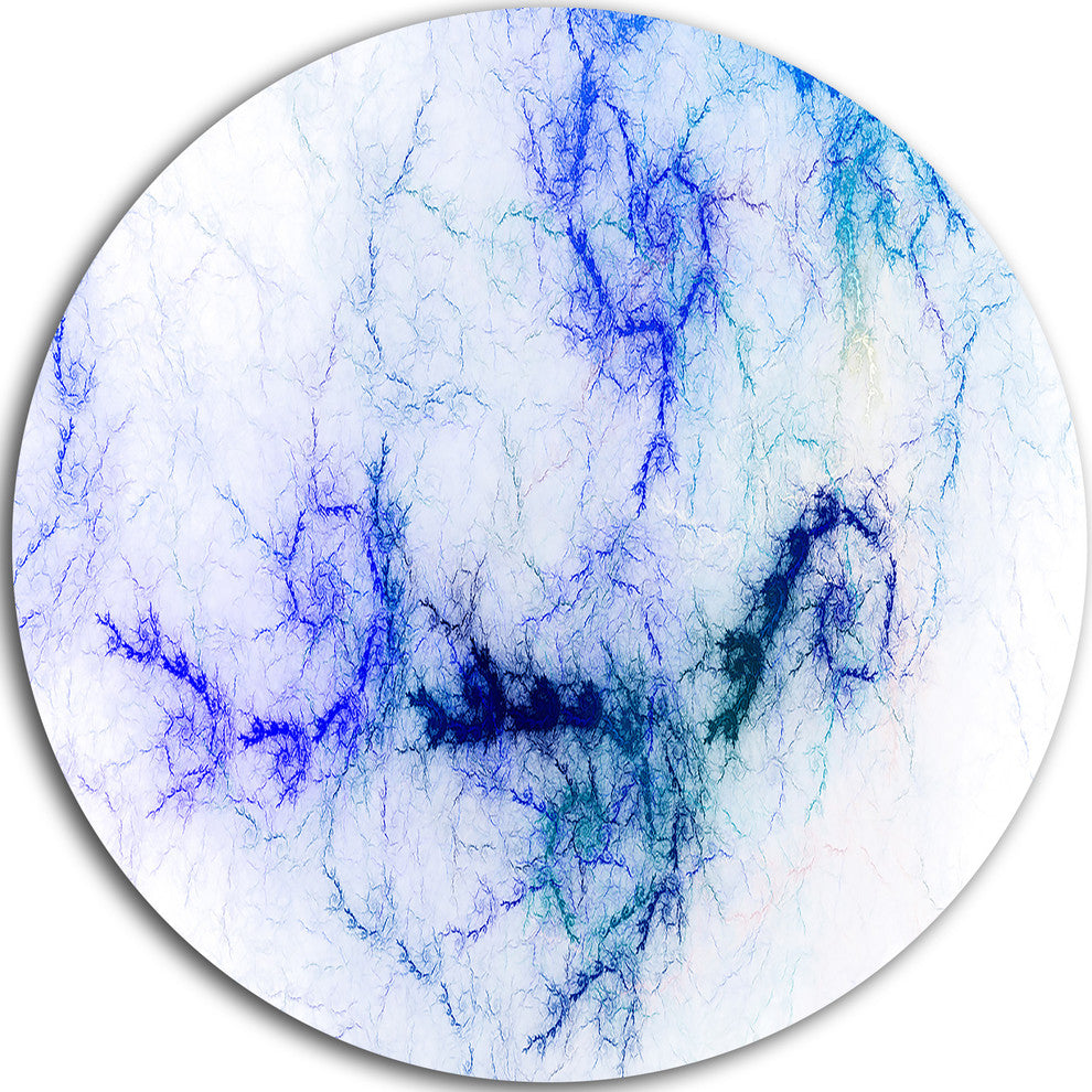 Sparkling Blue Stormy Sky, Abstract Digital Art Disc Metal Artwork, 36"