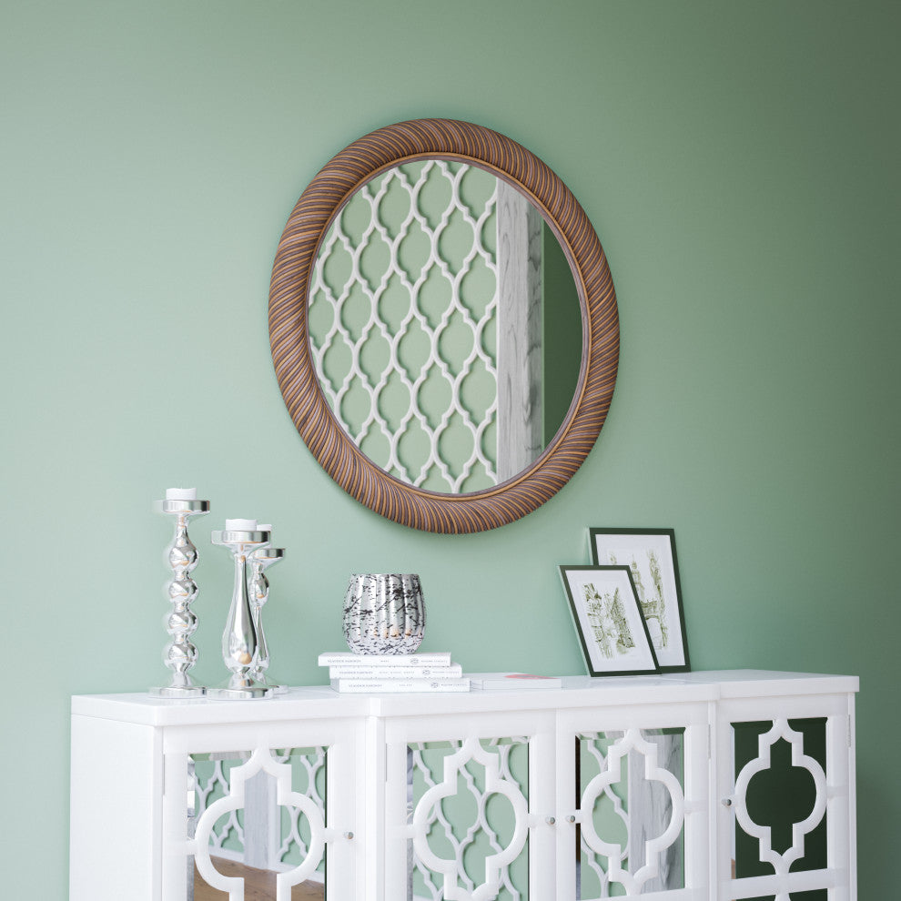 Kenroy 60551RAT Mirror, Basket Collection, Natural Rattan Finish