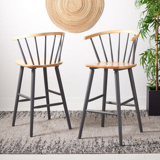 Safavieh Blanchard Bar Stool, Natural/Grey