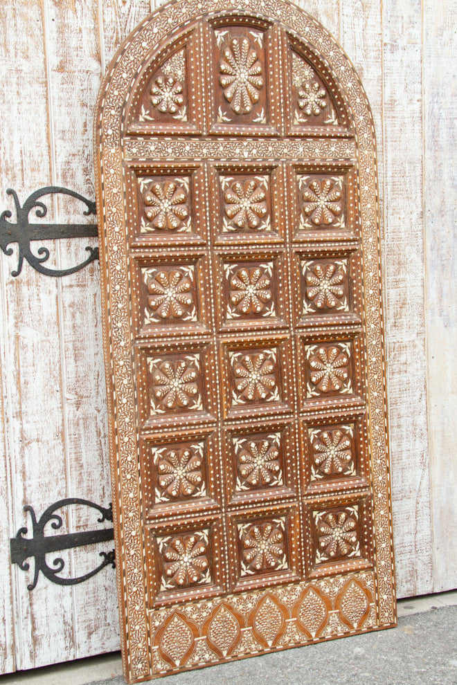 Extraordinary Sunburst Indo-Portuguese Inlaid Arched Door