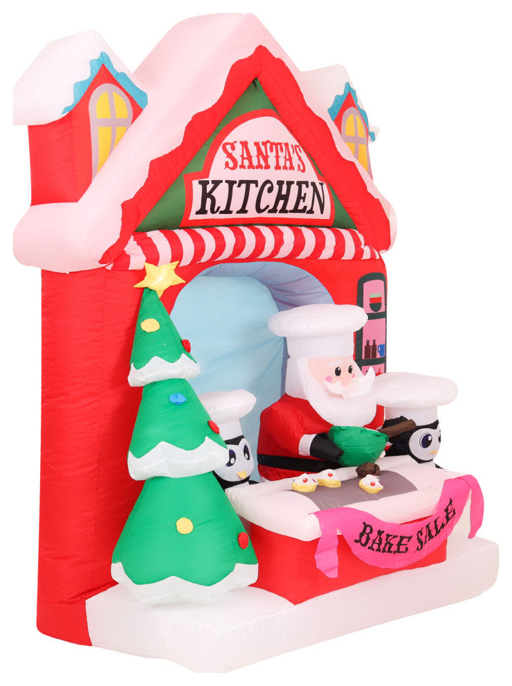 7-Ft. Tall Pre-Lit Inflatable Santa's Kitchen