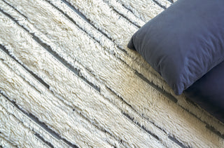 Moroccan Shag Wool Dark Gray/Ivory Area Rug, 9'x12'
