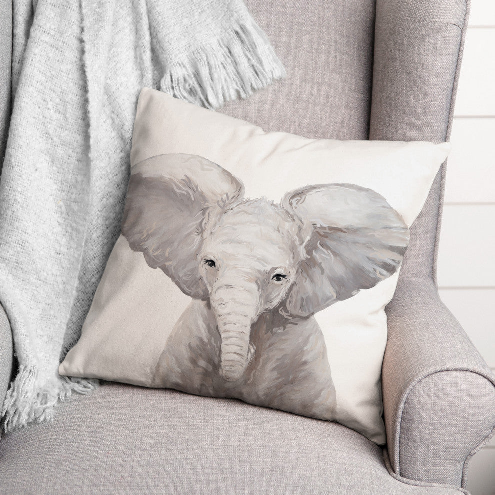 Baby Elephant 18"x18" Spun Poly Pillow