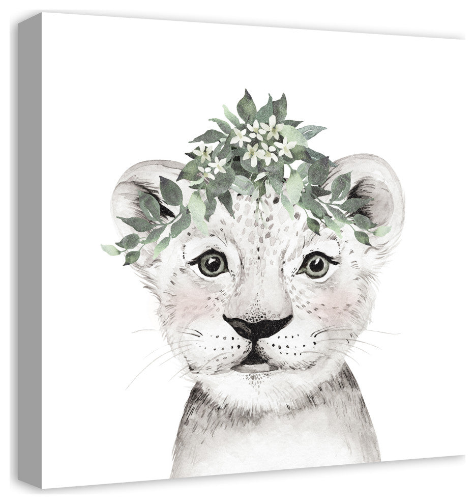 Soft Sage Cub 20"x20" Canvas Wall Art
