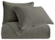 Stonewashed Cotton Velvet Quilt Set, Full/Queen, Gray, 3 Piece