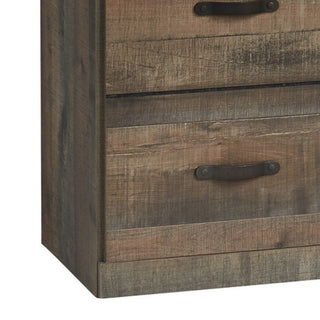 60" Wood TV Media Entertainment Console, 3 Shelves, Metal Rivet, Brown