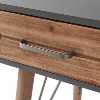 Modern Desk, Multifunctional Design With Angled Legs & 3 Spacious Drawers, Gray