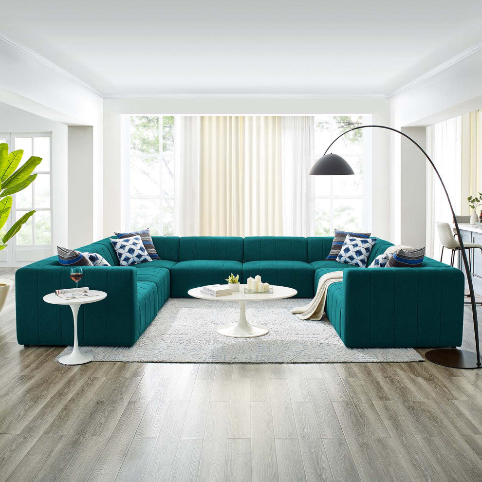 Sectional Sofa Set, Fabric, Teal Blue, Modern, Living Lounge Hotel Hospitality