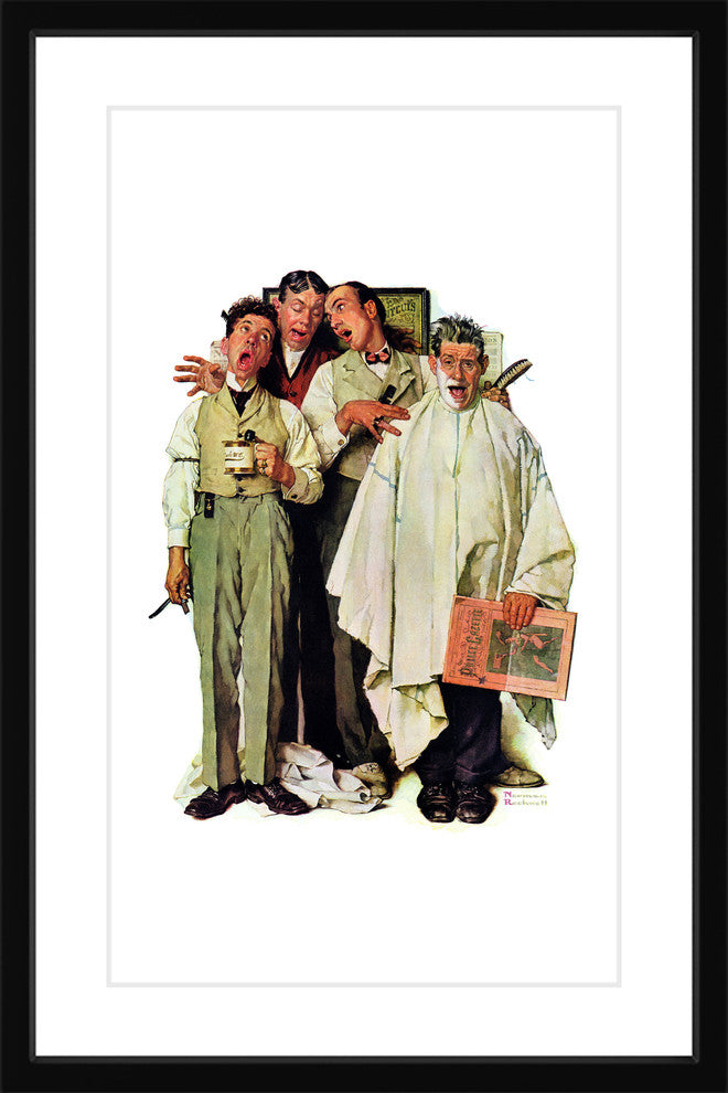 "Barbershop Quartet" Framed Art Print by Norman Rockwell