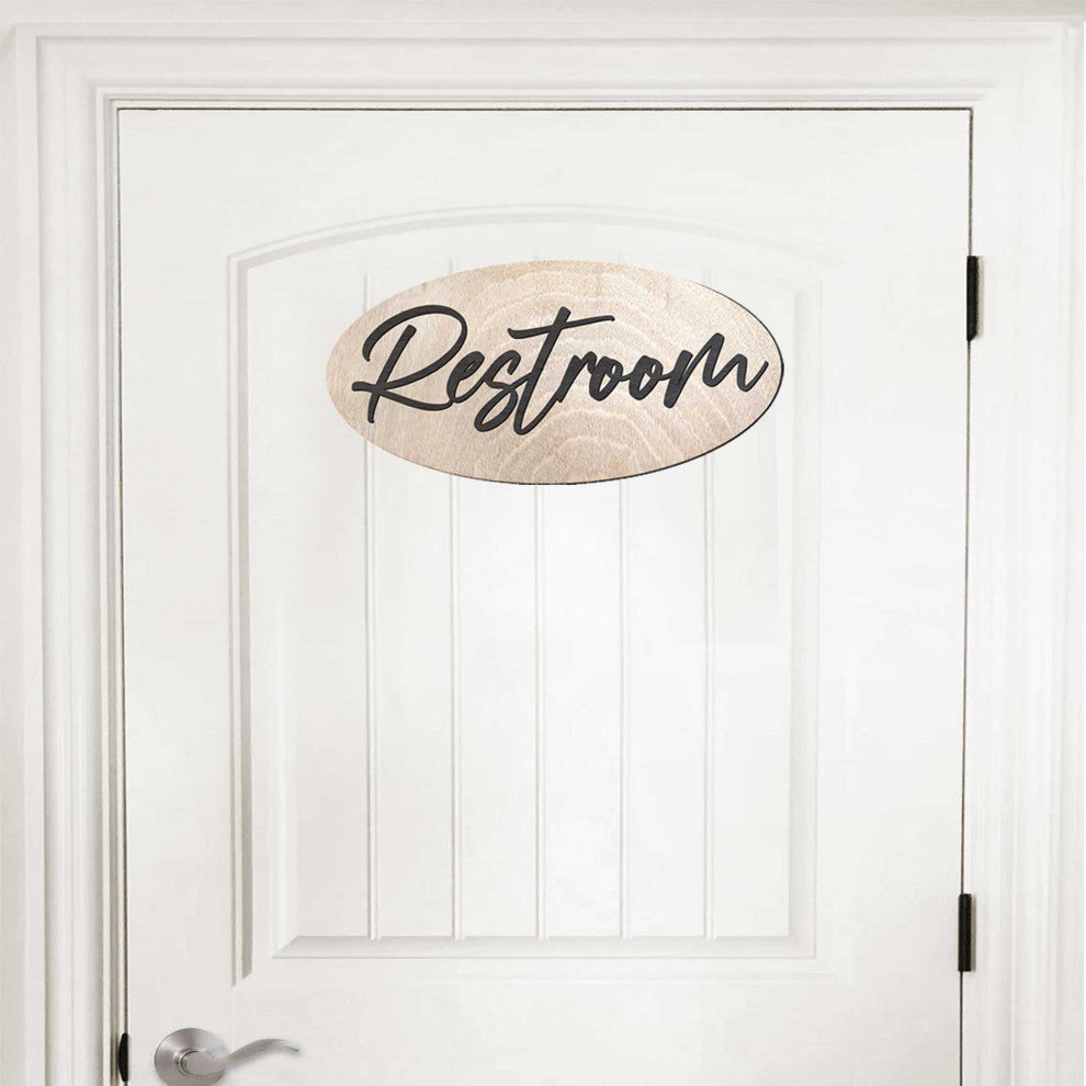 Restroom sign Washroom sign Bathroom sign Business sign Wooden sign