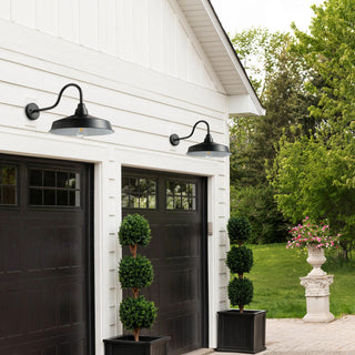 Modern 16" Gooseneck Wall Mount Matte Black Barn Light