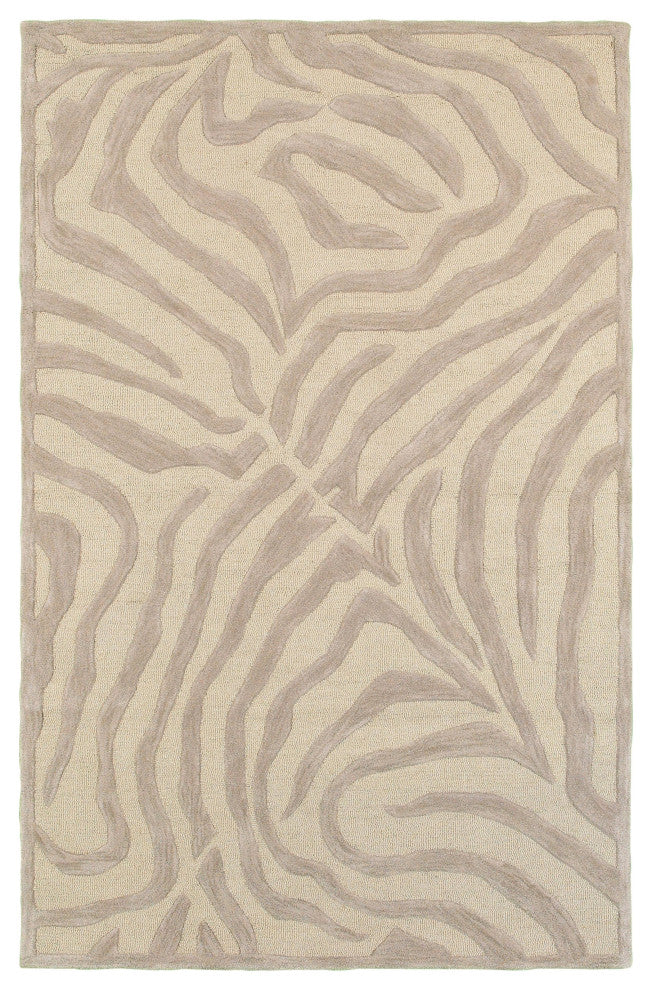 8" x 10' Taupe Zebra Pattern Area Rug