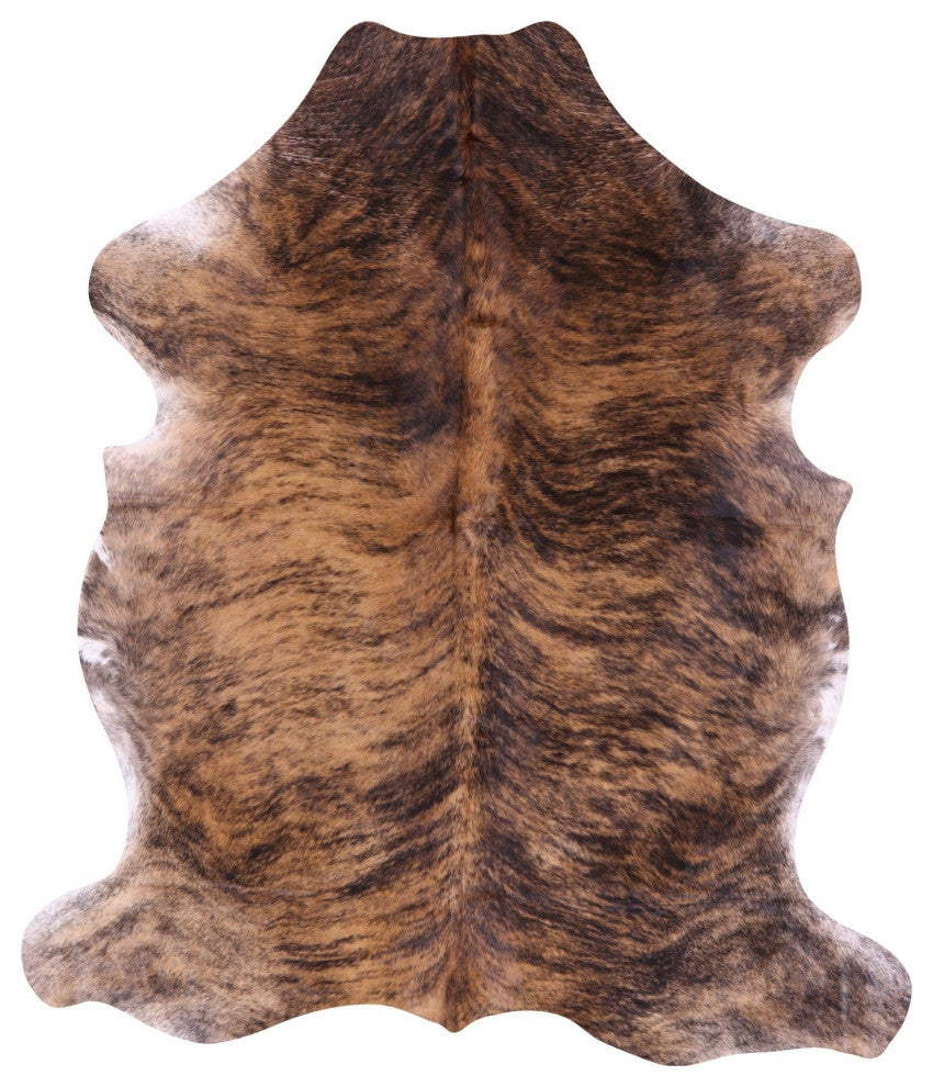 7' 4" X 6' 5" Brindle Natural Cowhide Rug C2250