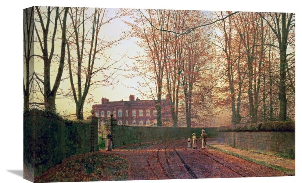 "Going To Church" Stretched Canvas Giclee by John Atkinson Grimshaw, 22"x14"