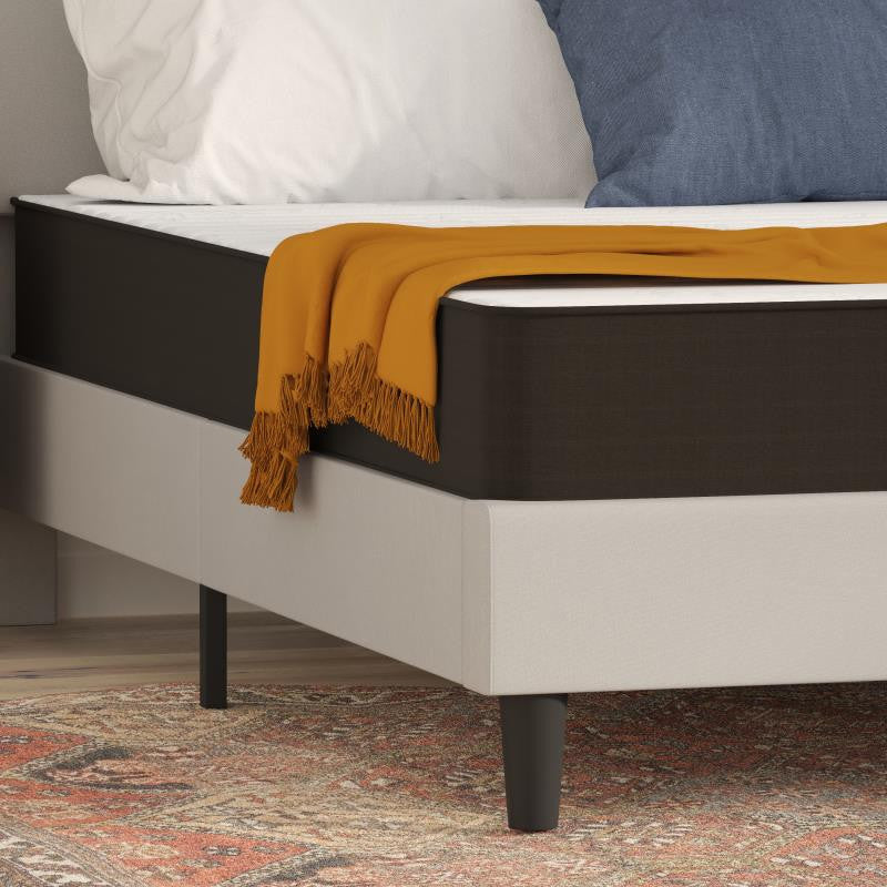 Capri Comfortable Sleep 8 Inch CertiPUR-US Certified Hybrid Mattress in a Box, Gray, King