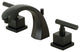 Kingston Brass Widespread Bathroom Faucet With Brass Pop-Up, Matte Black