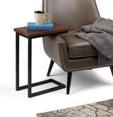 Skyler C Side Table With Marble Top, Dark Cognac Brown