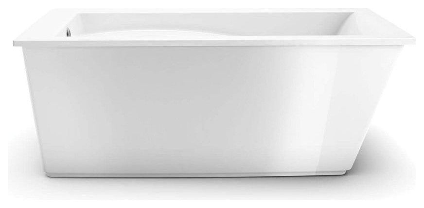 MAAX Optik Acrylic Freestanding Soaking Bathtub with End Drain, White