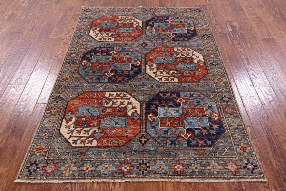 Bokhara Handmade Wool Rug 4' 3" X 6' 0" Q11157