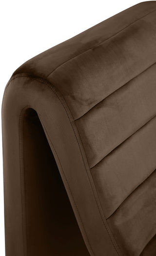 Ivy Upholstered Accent Chair, Brown, Velvet