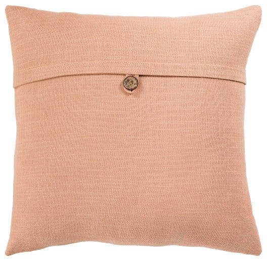 Surya Penelope Dusty Coral Pillow Shell With Polyester Insert 18"H X 18"W