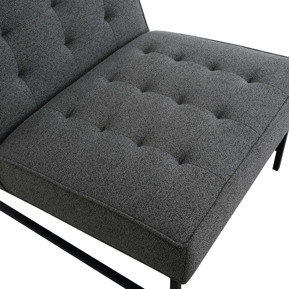 Astor Tufted Fabric Chair, Dark Gray