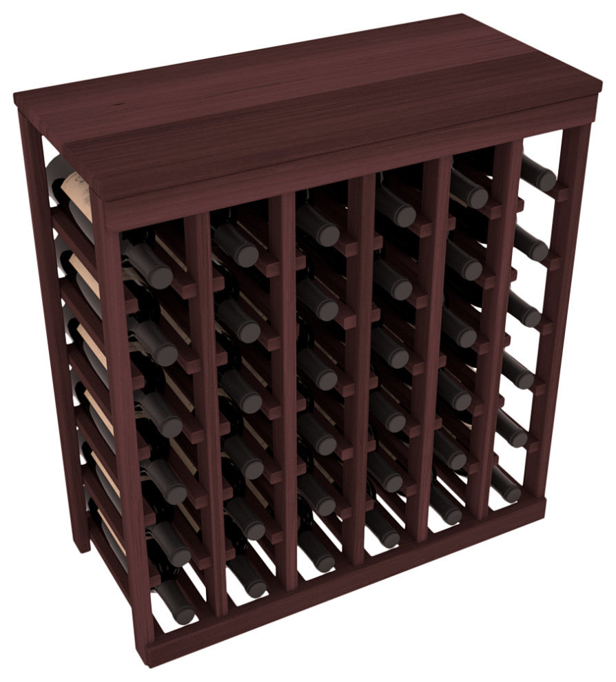 36-Bottle Kitchen Wine Rack,  Redwood, Walnut Stain