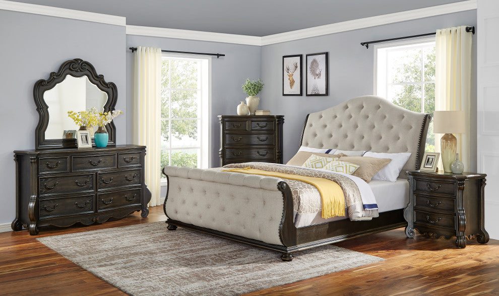 Rhapsody Bed, King, Sleigh Bed