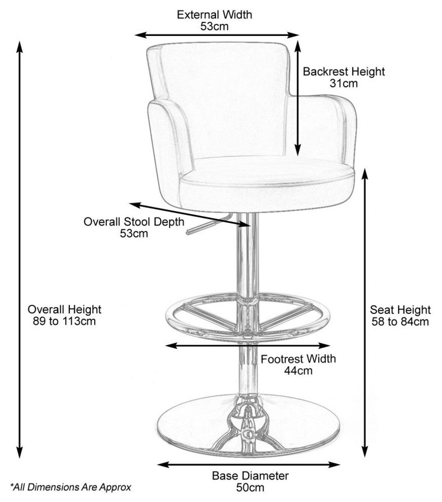 Chateau Swivel Bar Stool With Chrome Base, Black