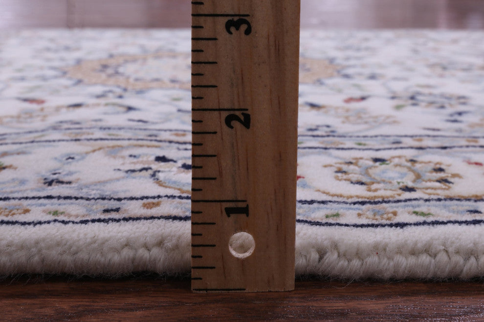 2' 8" X 13' 4" Persian Nain Hand Knotted Wool & Silk Runner Rug - Q14755