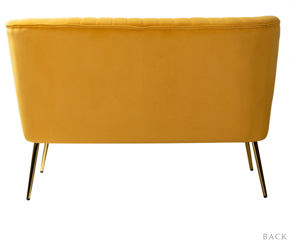 Upholstered 3 Piece Living Room Set, Mustard