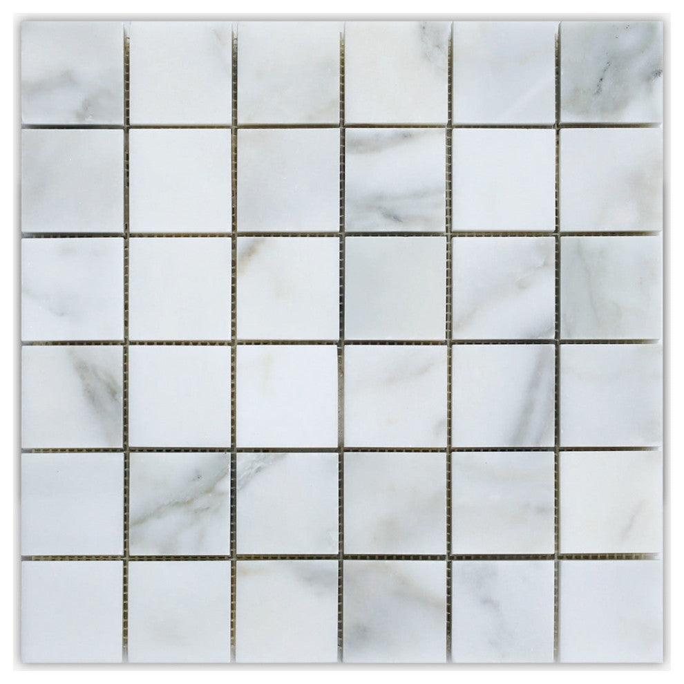 Calacatta Honed 2x2 Marble Mosaic
