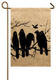 Crow Burlap Garden Flag
