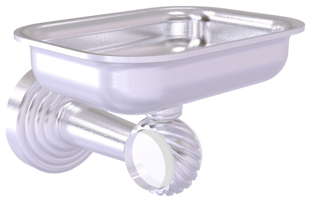 Pacific Beach Wall-Mount Soap Dish Holder with Twist Accents, Satin Chrome