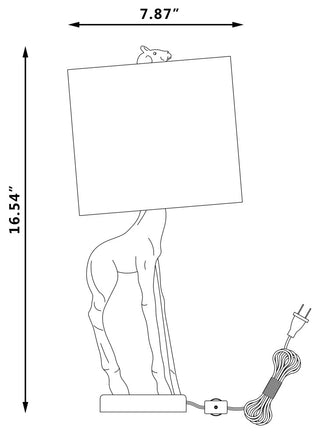 Giraffe 16.54" Table Lamp, White