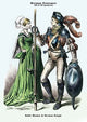 German Costume: Noble Woman and German Knight II - Paper Poster 20" x 30"