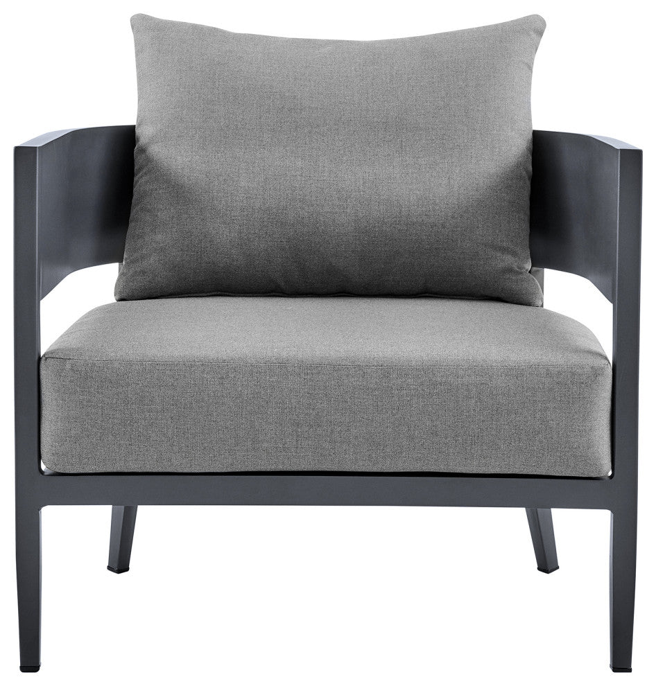 Argiope 4 Piece Outdoor Dark Gray Aluminum & Fabric Outdoor Conversation Set
