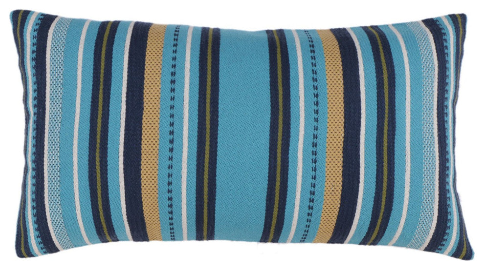 Turquoise Machine Woven Weldon Throw Pillow, 16" x 26"