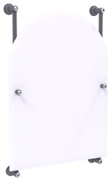 Carolina Crystal Arched Top Frameless Rail Mounted Mirror, Matte Gray