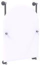 Carolina Crystal Arched Top Frameless Rail Mounted Mirror, Matte Gray