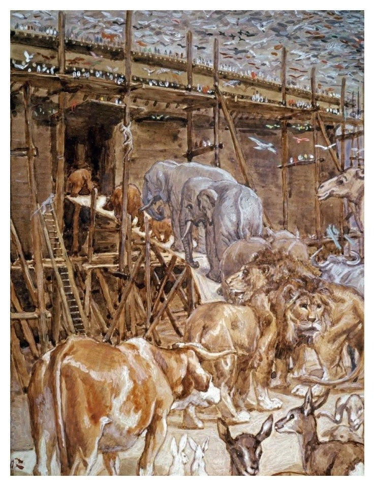 "The Animals Enter the Ark" Digital Paper Print by James Tissot, 19"x24"