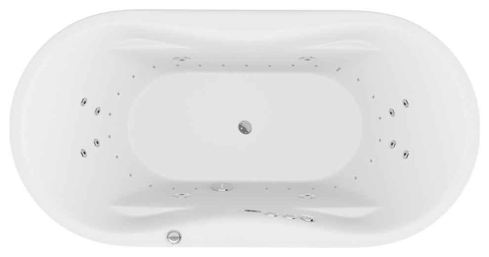 Lori 6'' Whirlpool and Air Freestanding Bath Tub, White